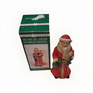 Musical Olde World Santa Claus Vtg 1991 Christmas Collectables Holiday Figurine